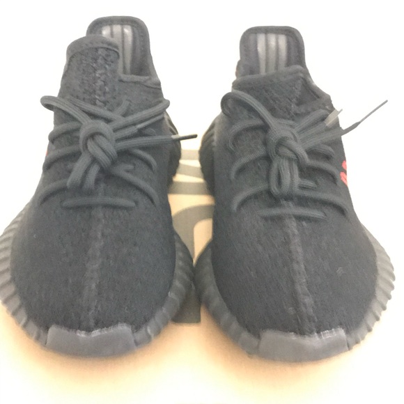 Yeezy Boost 350, Black w/red letters ,💯 authentic - Picture 4 of 12